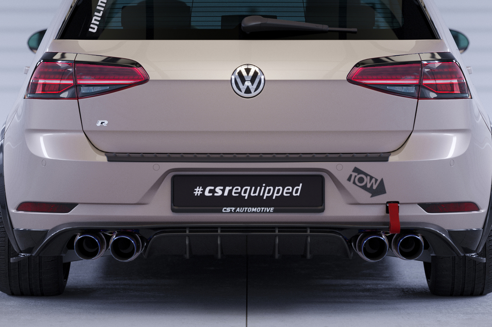 Diffuseur / Ajout de parechoc arrière pour VW Golf 7 (Typ AU) R (facelift) (2017-2019) - Fabriqué en ABS (6 finitions au choix)