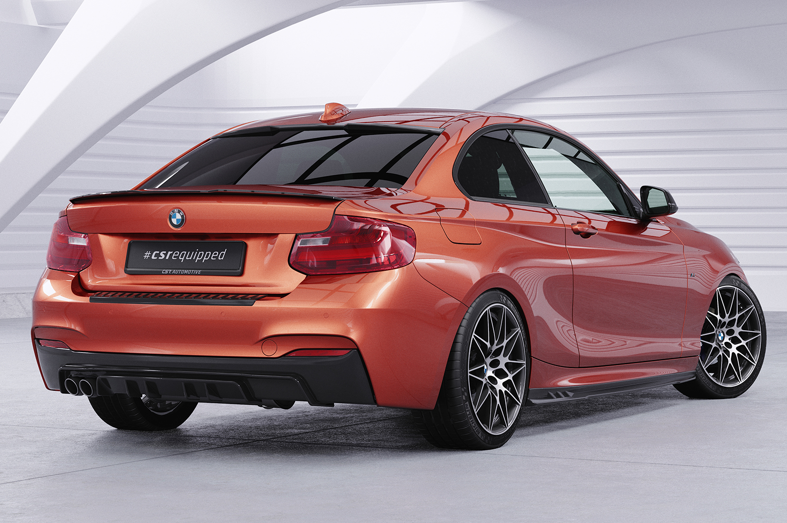 Diffuseur / Ajout de parechoc arrière pour BMW Série 2 F22 / F23 Pack M (11/2013-06/2021) - Fabriqué en ABS (6 finitions au choix)