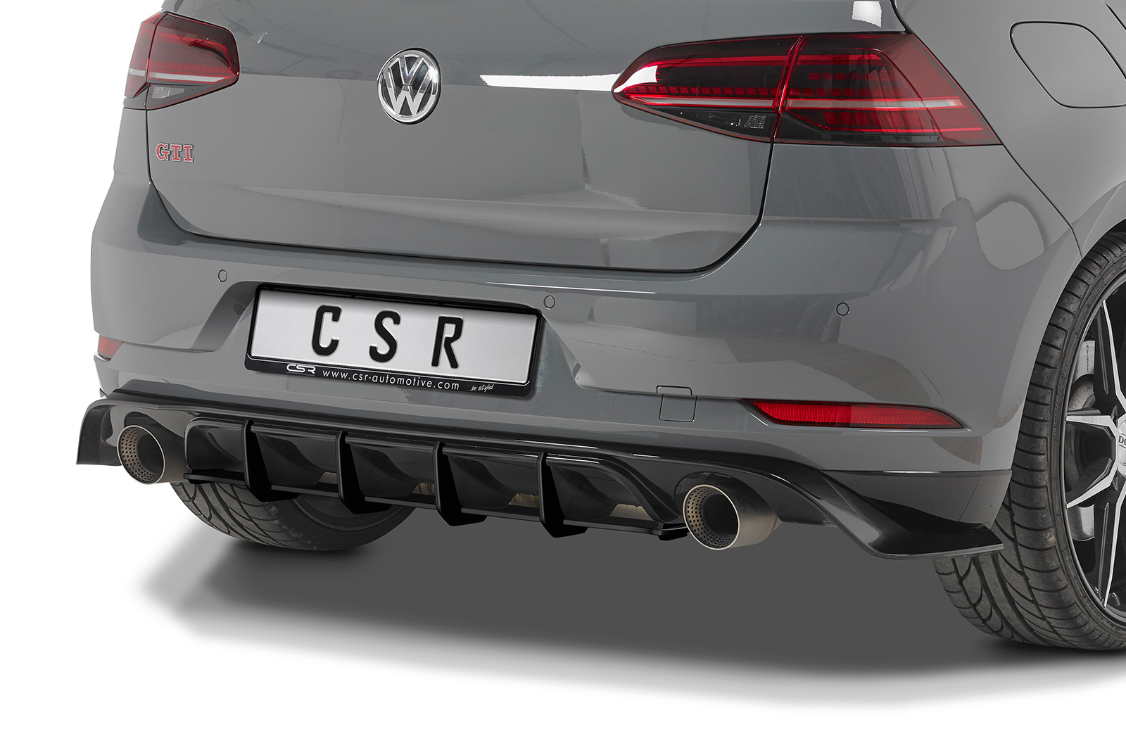 Diffuseur / Ajout de parechoc arrière pour VW Golf 7 (Typ AU) GTI TCR (2019-2021) - Fabriqué en ABS 10mm (à peindre ou polir)