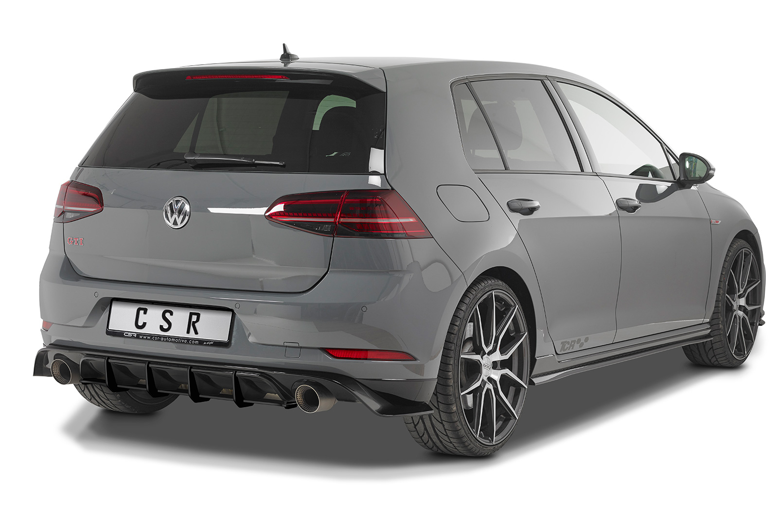 Diffuseur / Ajout de parechoc arrière pour VW Golf 7 (Typ AU) GTI TCR (2019-2021) - Fabriqué en ABS 10mm (à peindre ou polir)