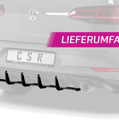 Diffuseur / Ajout de parechoc arrière pour VW Golf 7 (Typ AU) GTI TCR (2019-2021) - Fabriqué en ABS 10mm (à peindre ou polir)