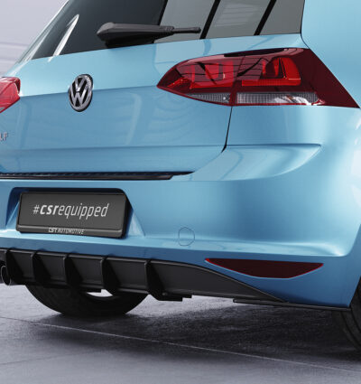 Diffuseur / Ajout de parechoc arrière pour VW Golf 7 (Typ AU) finition de base (08/2012-02/2017) - Fabriqué en ABS 10mm (à peindre ou polir)
