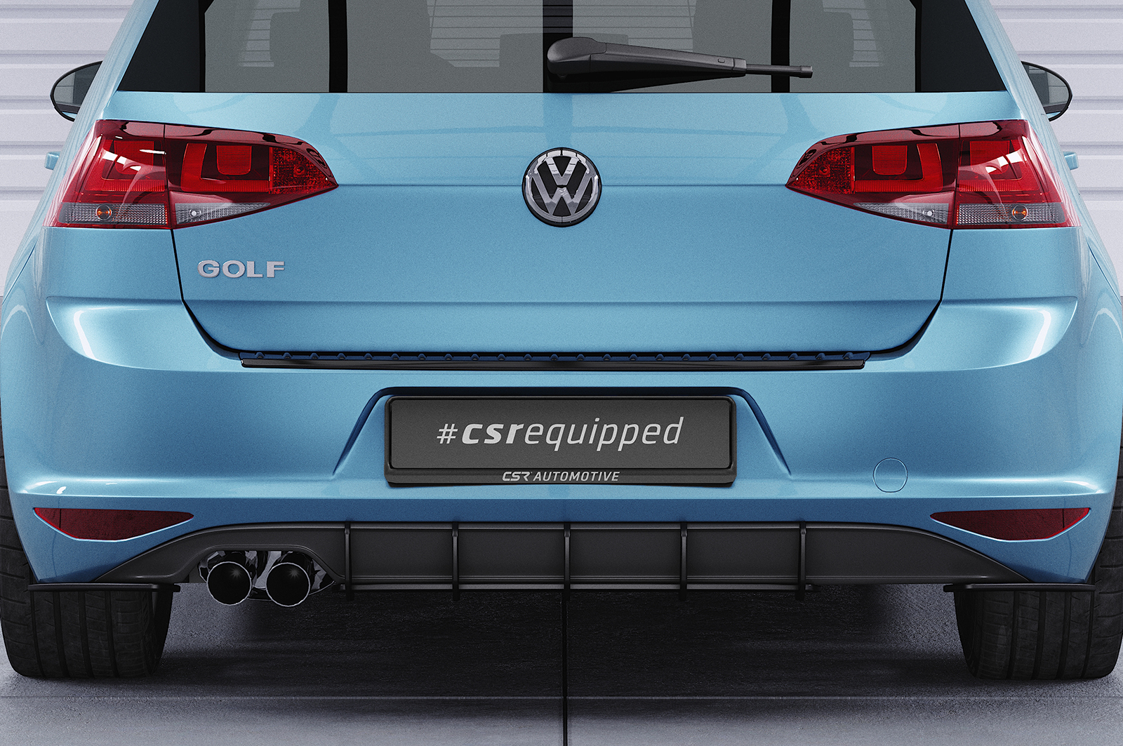 Diffuseur / Ajout de parechoc arrière pour VW Golf 7 (Typ AU) finition de base (08/2012-02/2017) - Fabriqué en ABS 10mm (à peindre ou polir)