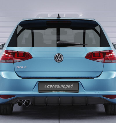 Diffuseur / Ajout de parechoc arrière pour VW Golf 7 (Typ AU) finition de base (08/2012-02/2017) - Fabriqué en ABS 10mm (à peindre ou polir)
