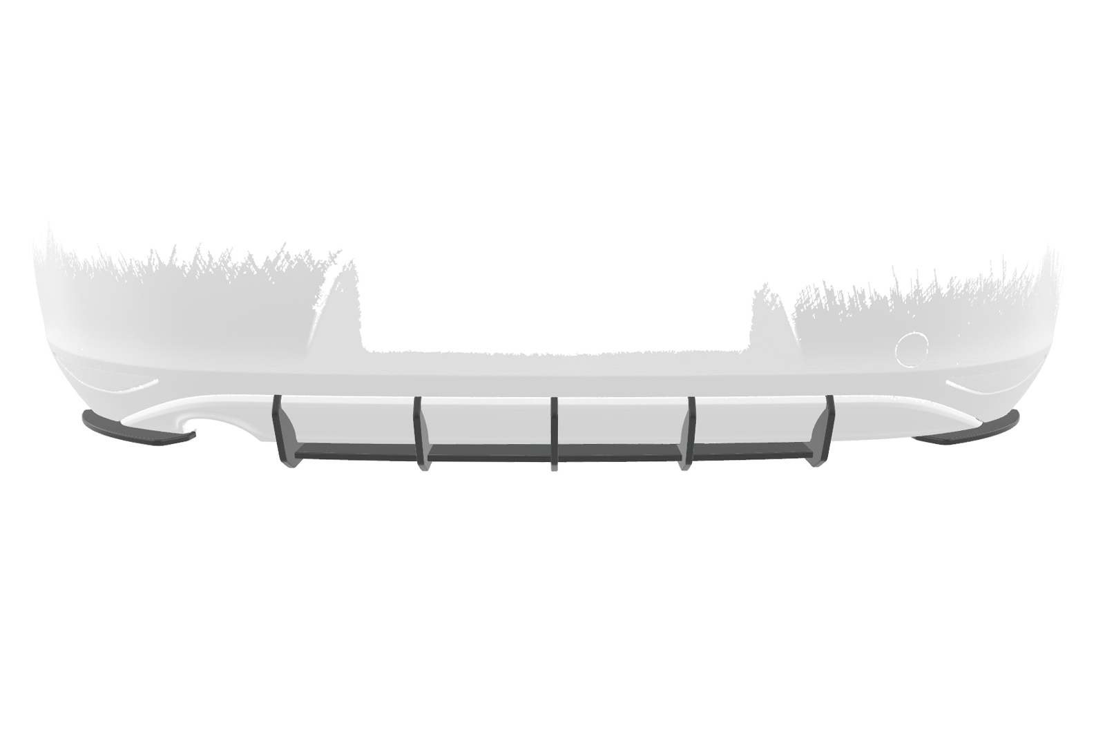 Diffuseur / Ajout de parechoc arrière pour VW Golf 7 (Typ AU) finition de base (08/2012-02/2017) - Fabriqué en ABS 10mm (à peindre ou polir)