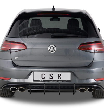 Diffuseur / Ajout de parechoc arrière pour VW Golf 7 (Typ AU) R (facelift) (2017-2019) - Fabriqué en ABS 10mm (à peindre ou polir)