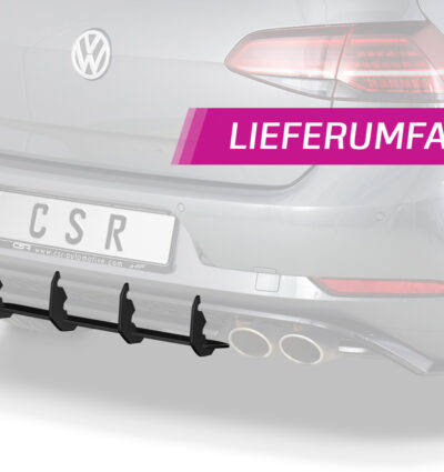 Diffuseur / Ajout de parechoc arrière pour VW Golf 7 (Typ AU) R (facelift) (2017-2019) - Fabriqué en ABS 10mm (à peindre ou polir)