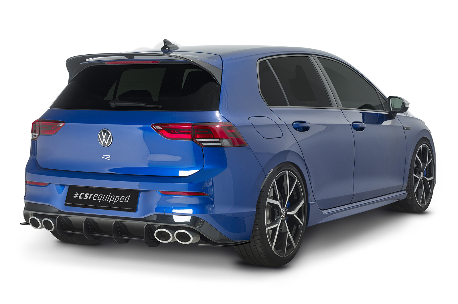 Diffuseur / Ajout de parechoc arrière pour VW Golf 8 (Typ CD) R (depuis 2020) - Fabriqué en ABS 10mm (à peindre ou polir)