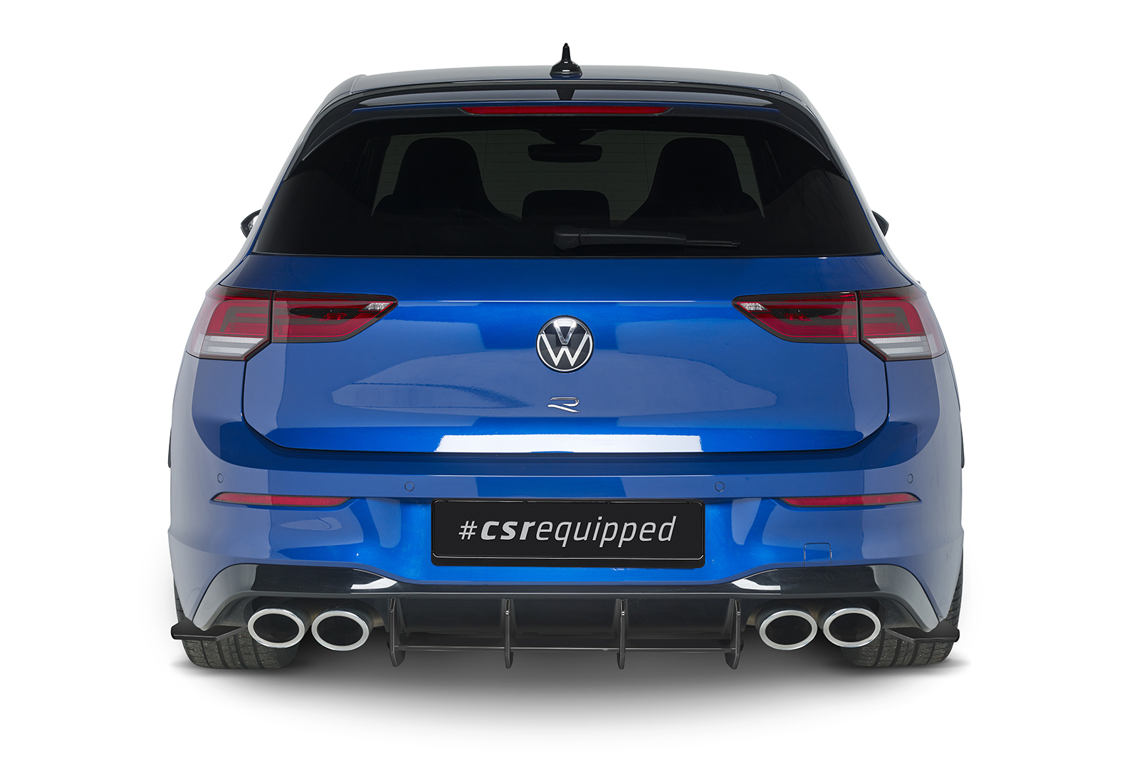 Diffuseur / Ajout de parechoc arrière pour VW Golf 8 (Typ CD) R (depuis 2020) - Fabriqué en ABS 10mm (à peindre ou polir)