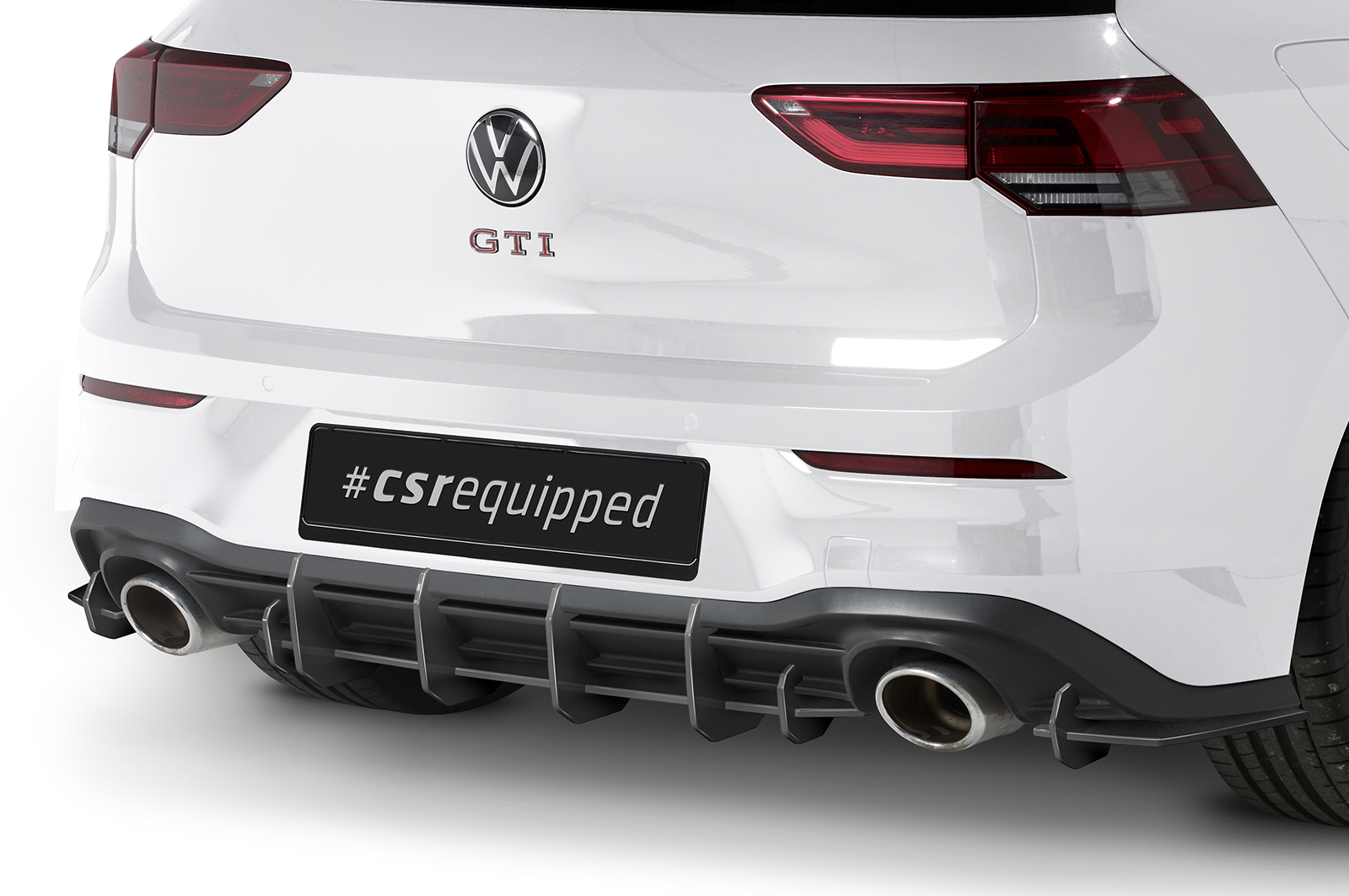 Diffuseur / Ajout de parechoc arrière pour VW Golf 8 (Typ CD) GTI Clubsport (depuis 2020) - Fabriqué en ABS 10mm (à peindre ou polir)