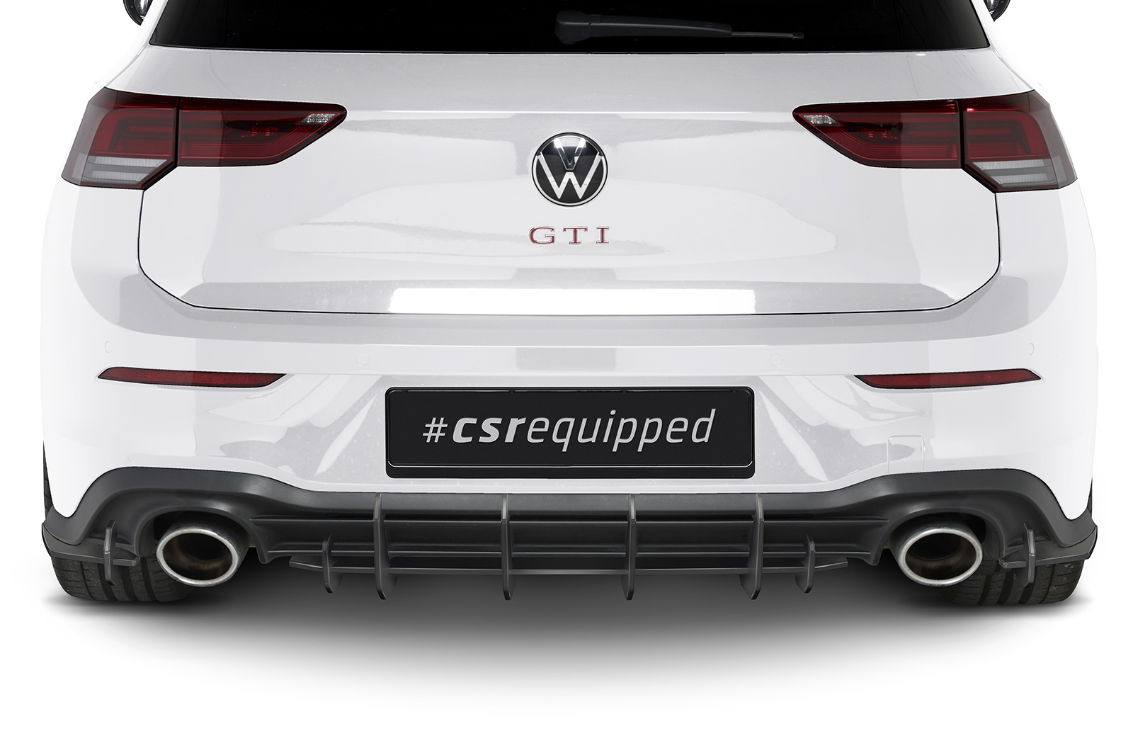 Diffuseur / Ajout de parechoc arrière pour VW Golf 8 (Typ CD) GTI Clubsport (depuis 2020) - Fabriqué en ABS 10mm (à peindre ou polir)