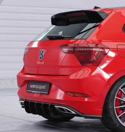 Diffuseur / Ajout de parechoc arrière pour VW Polo 6 2G (Typ AW) R-Line (facelift) (depuis 2021) - Fabriqué en ABS 10mm (à peindre ou polir)
