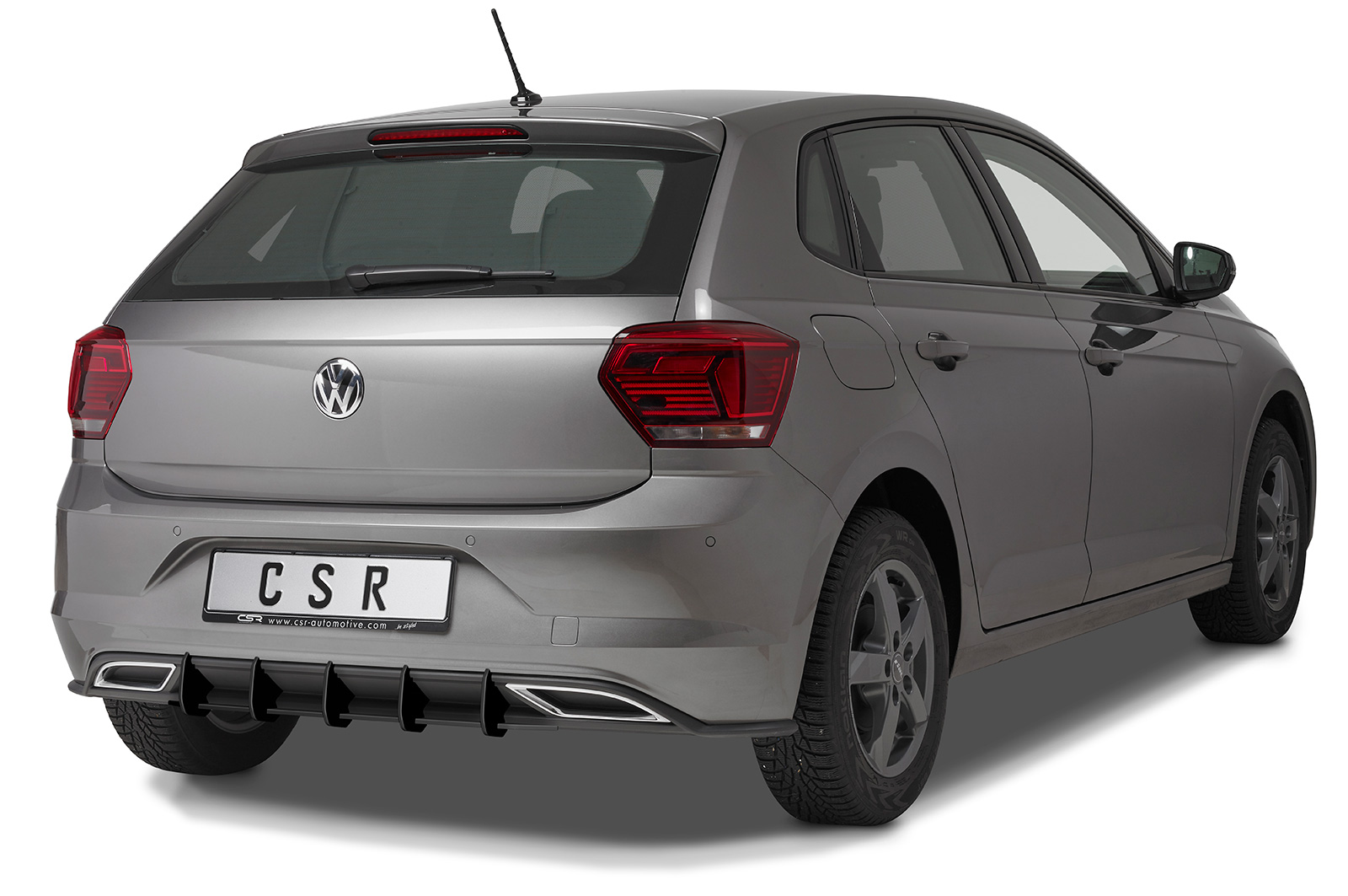 Diffuseur / Ajout de parechoc arrière pour VW Polo 6 2G (Typ AW) R-Line (2017-2020) - Fabriqué en ABS 10mm (à peindre ou polir)