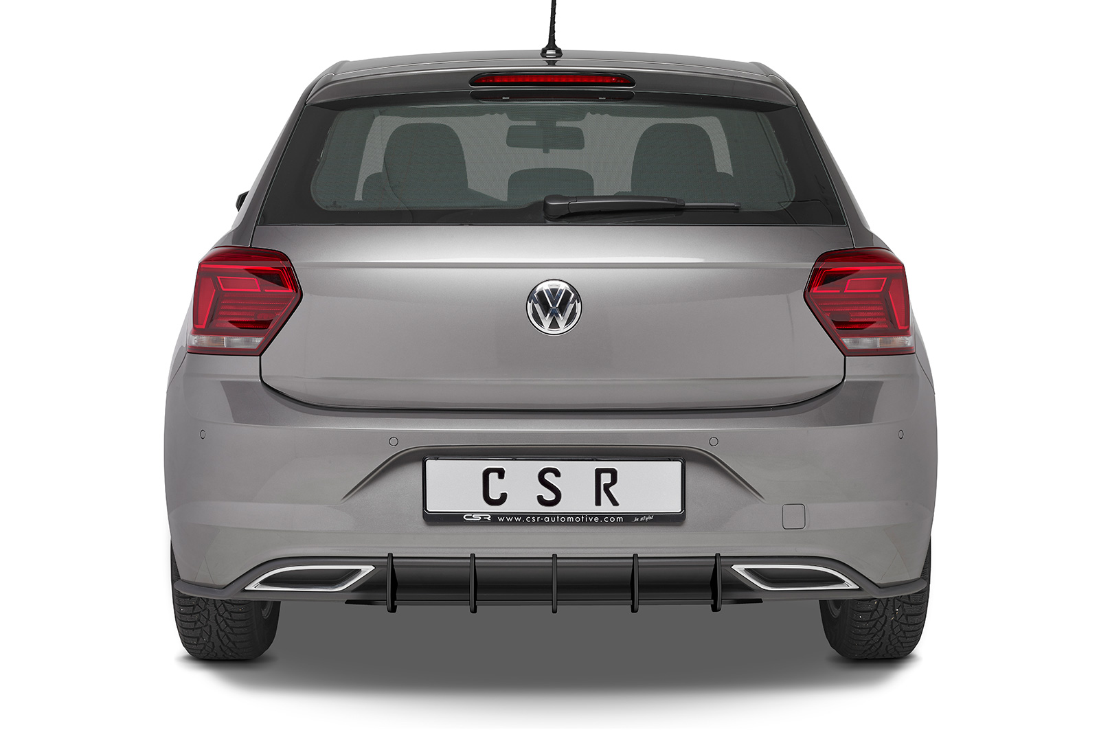 Diffuseur / Ajout de parechoc arrière pour VW Polo 6 2G (Typ AW) R-Line (2017-2020) - Fabriqué en ABS 10mm (à peindre ou polir)
