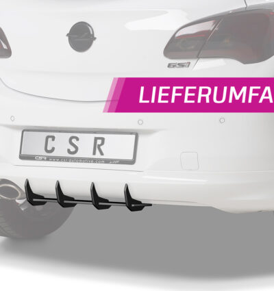 Diffuseur / Ajout de parechoc arrière pour Opel Corsa E Gsi (06/2018-06/2019) - Fabriqué en ABS 10mm (à peindre ou polir)