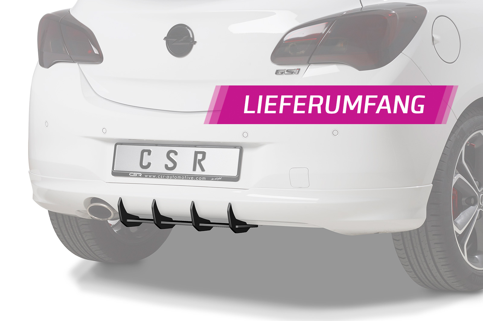 Diffuseur / Ajout de parechoc arrière pour Opel Corsa E Gsi (06/2018-06/2019) - Fabriqué en ABS 10mm (à peindre ou polir)