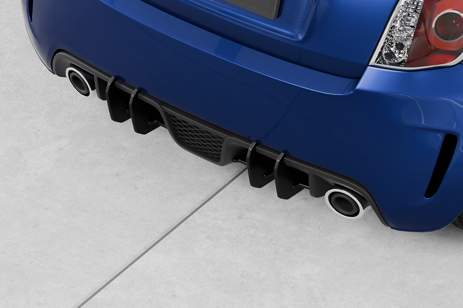 Diffuseur / Ajout de parechoc arrière pour Fiat Abarth 595 toutes carrosseries (08/2012-07/2016) - Fabriqué en ABS 10mm (à peindre ou polir)