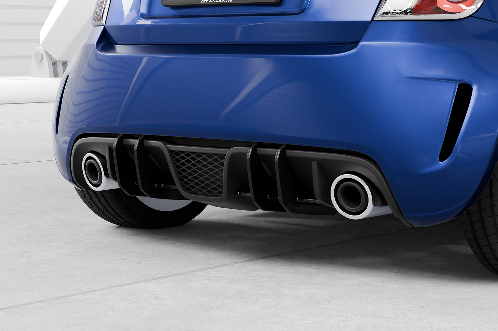 Diffuseur / Ajout de parechoc arrière pour Fiat Abarth 595 toutes carrosseries (08/2012-07/2016) - Fabriqué en ABS 10mm (à peindre ou polir)