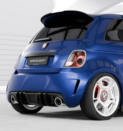 Diffuseur / Ajout de parechoc arrière pour Fiat Abarth 595 toutes carrosseries (08/2012-07/2016) - Fabriqué en ABS 10mm (à peindre ou polir)