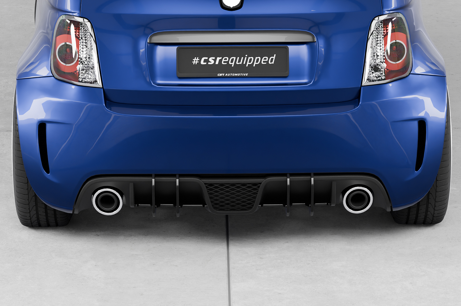 Diffuseur / Ajout de parechoc arrière pour Fiat Abarth 595 toutes carrosseries (08/2012-07/2016) - Fabriqué en ABS 10mm (à peindre ou polir)