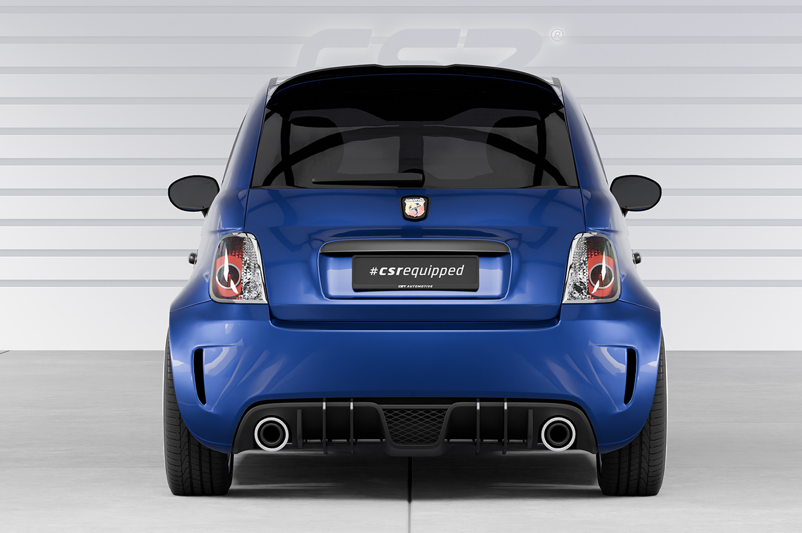 Diffuseur / Ajout de parechoc arrière pour Fiat Abarth 595 toutes carrosseries (08/2012-07/2016) - Fabriqué en ABS 10mm (à peindre ou polir)