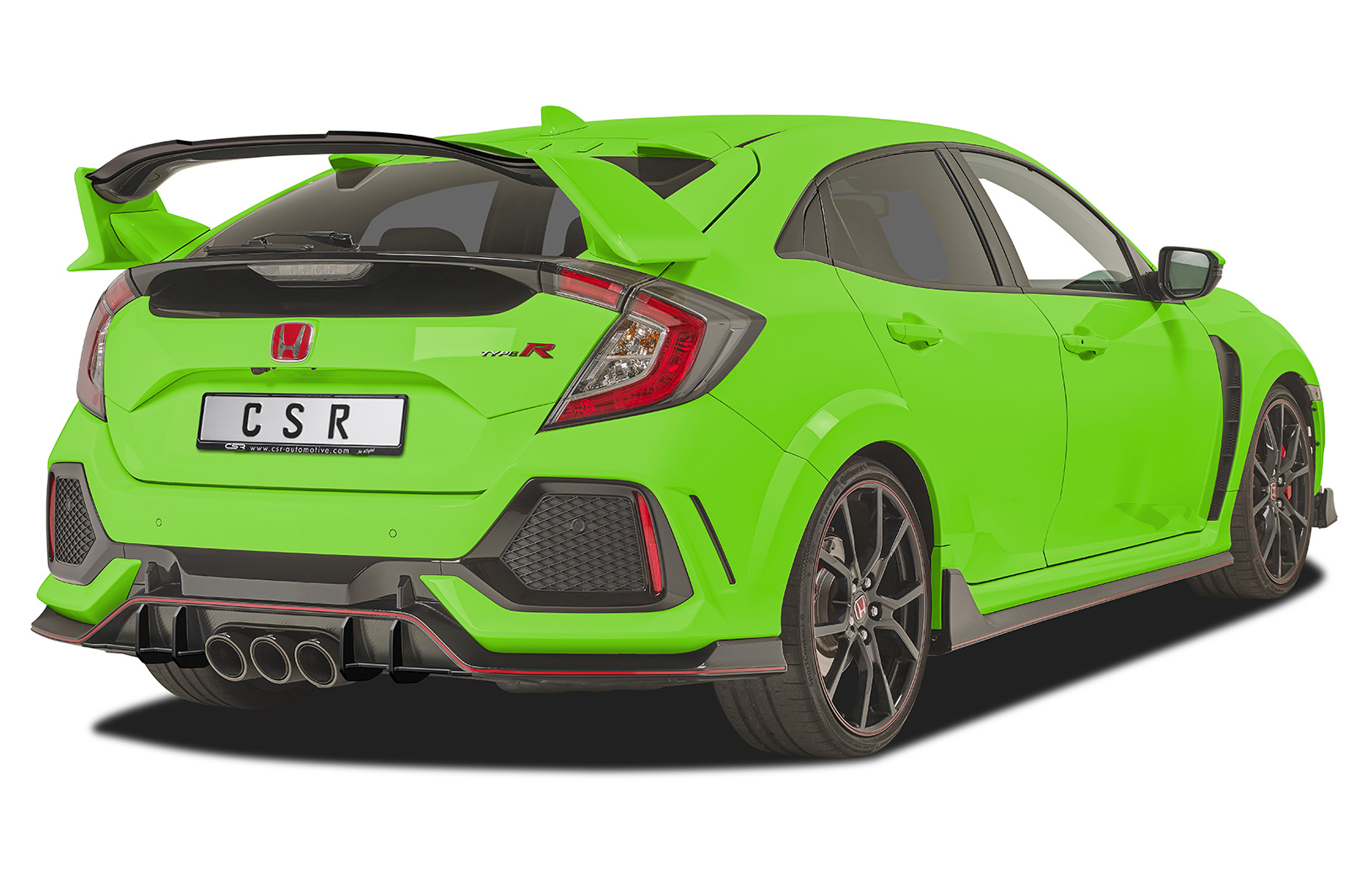 Diffuseur / Ajout de parechoc arrière pour Honda Civic FK8 Type R (depuis 2017) - Fabriqué en ABS 10mm (à peindre ou polir)