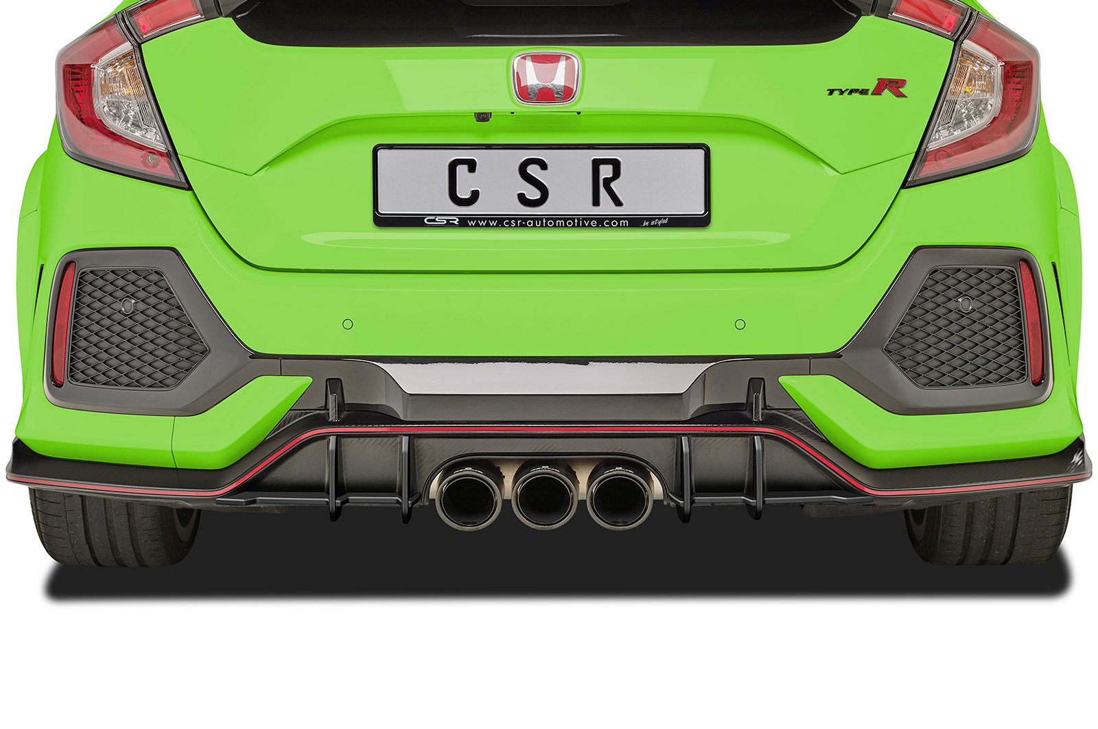 Diffuseur / Ajout de parechoc arrière pour Honda Civic FK8 Type R (depuis 2017) - Fabriqué en ABS 10mm (à peindre ou polir)