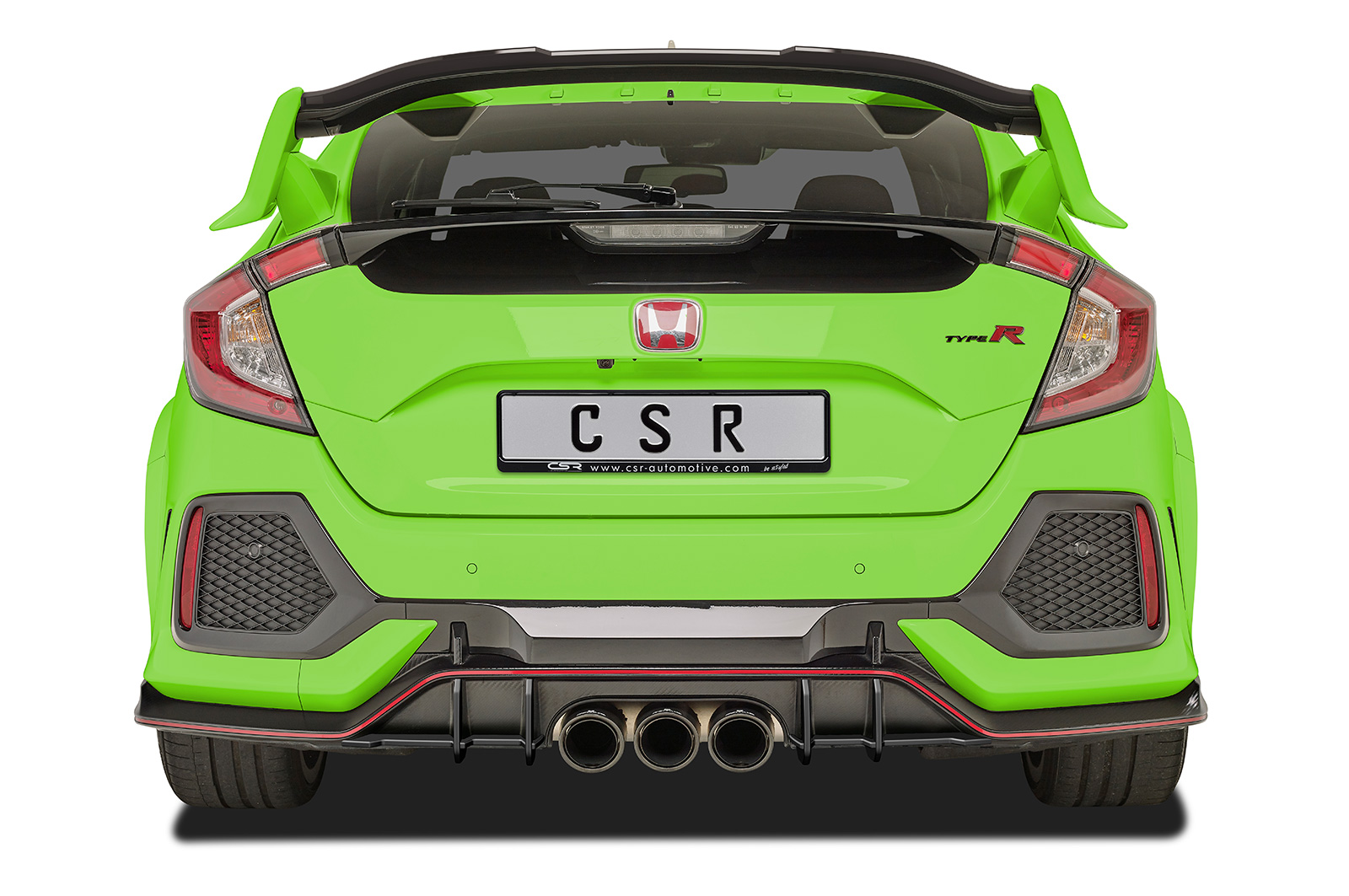 Diffuseur / Ajout de parechoc arrière pour Honda Civic FK8 Type R (depuis 2017) - Fabriqué en ABS 10mm (à peindre ou polir)