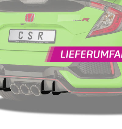 Diffuseur / Ajout de parechoc arrière pour Honda Civic FK8 Type R (depuis 2017) - Fabriqué en ABS 10mm (à peindre ou polir)