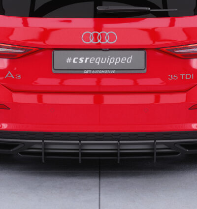 Diffuseur / Ajout de parechoc arrière pour Audi A3 8Y Sportback S-Line (depuis 2020) - Fabriqué en ABS 10mm (à peindre ou polir)