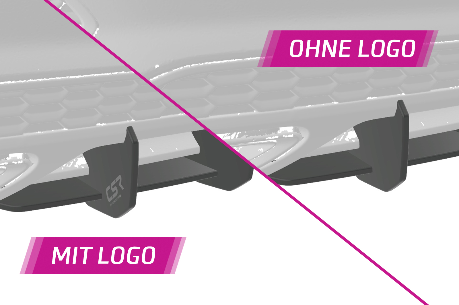 Diffuseur / Ajout de parechoc arrière pour Audi A3 8Y Sportback S-Line (depuis 2020) - Fabriqué en ABS 10mm (à peindre ou polir)