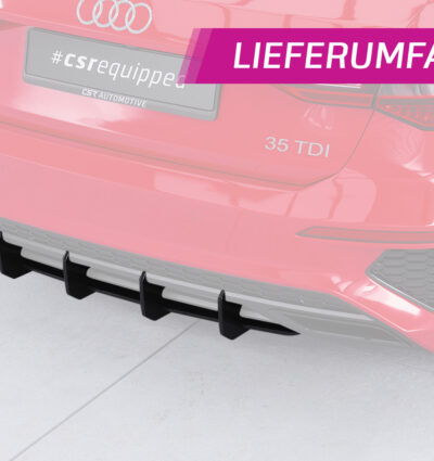 Diffuseur / Ajout de parechoc arrière pour Audi A3 8Y Sportback S-Line (depuis 2020) - Fabriqué en ABS 10mm (à peindre ou polir)