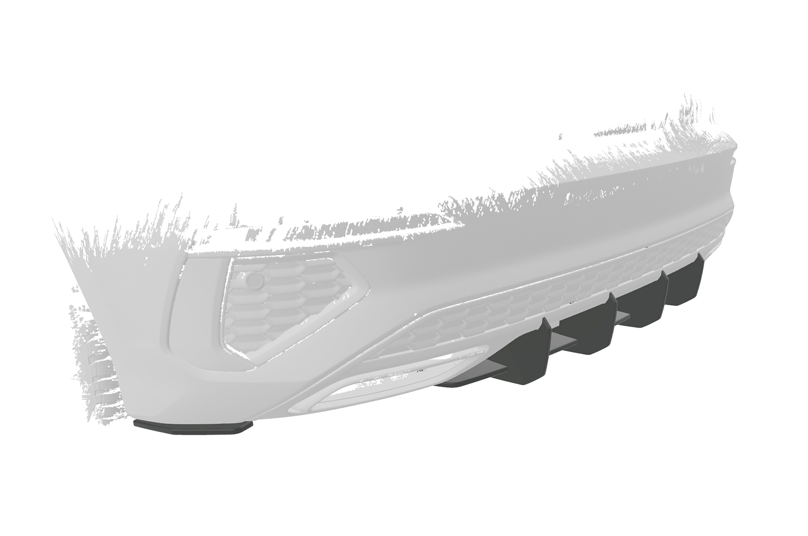 Diffuseur / Ajout de parechoc arrière pour Audi A3 8Y Sportback S-Line (depuis 2020) - Fabriqué en ABS 10mm (à peindre ou polir)