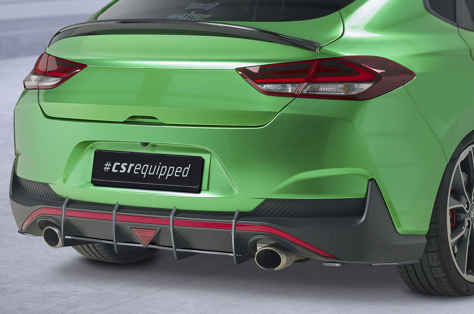 Diffuseur / Ajout de parechoc arrière pour Hyundai i30N Fastback (depuis 2018) - Fabriqué en ABS 10mm (à peindre ou polir)