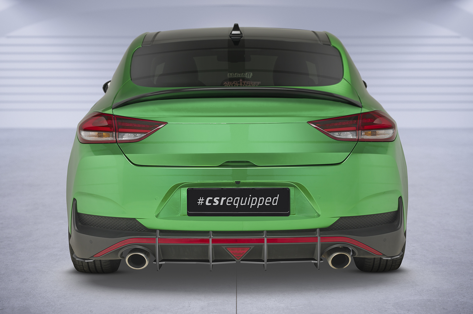 Diffuseur / Ajout de parechoc arrière pour Hyundai i30N Fastback (depuis 2018) - Fabriqué en ABS 10mm (à peindre ou polir)