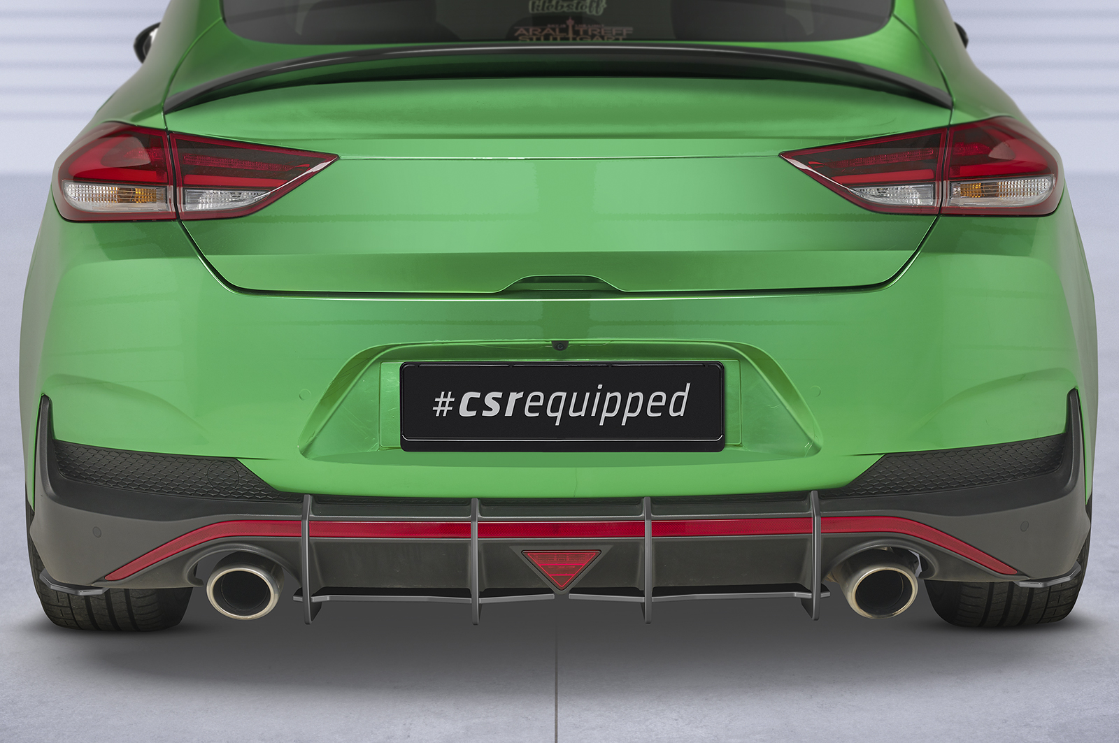Diffuseur / Ajout de parechoc arrière pour Hyundai i30N Fastback (depuis 2018) - Fabriqué en ABS 10mm (à peindre ou polir)
