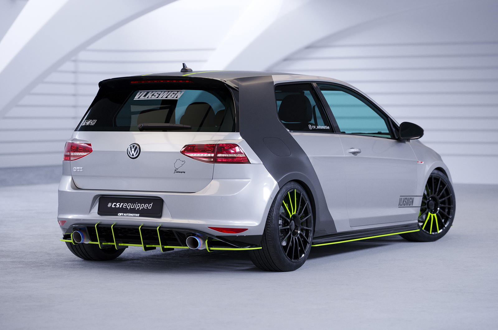 Diffuseur / Ajout de parechoc arrière pour VW Golf 7 (Typ AU) GTI (08/2012-02/2017) - Fabriqué en ABS 10mm (à peindre ou polir)