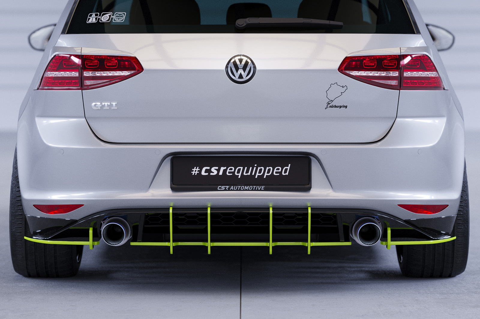 Diffuseur / Ajout de parechoc arrière pour VW Golf 7 (Typ AU) GTI (08/2012-02/2017) - Fabriqué en ABS 10mm (à peindre ou polir)
