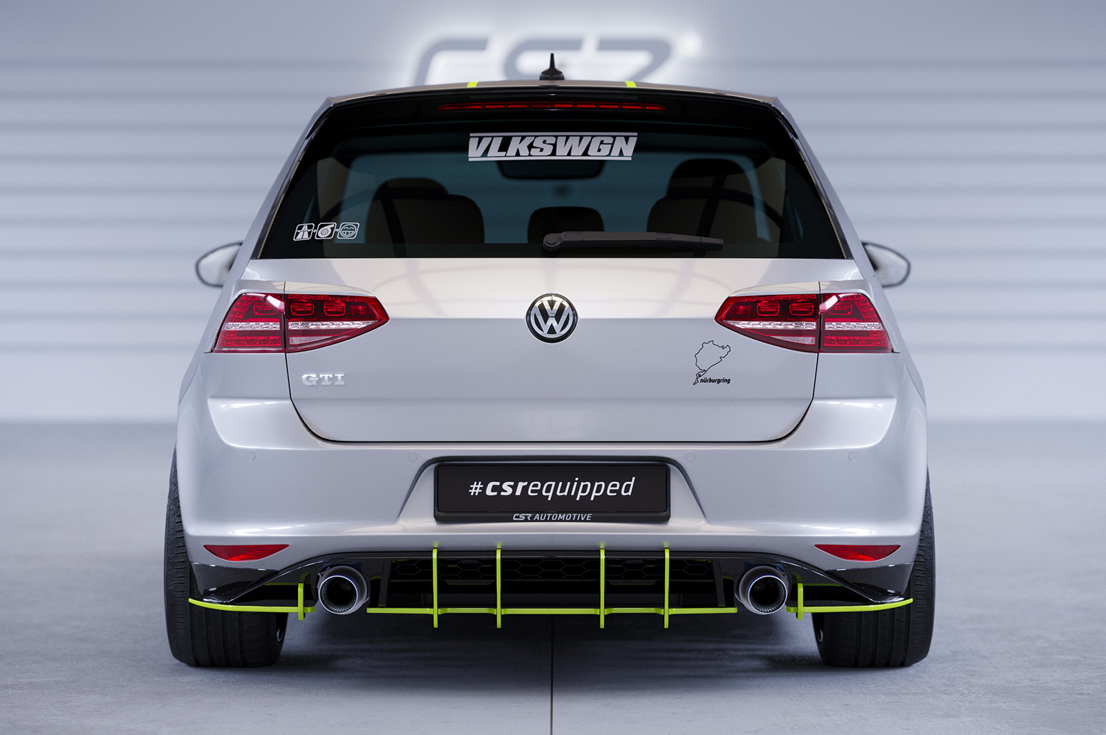 Diffuseur / Ajout de parechoc arrière pour VW Golf 7 (Typ AU) GTI (08/2012-02/2017) - Fabriqué en ABS 10mm (à peindre ou polir)