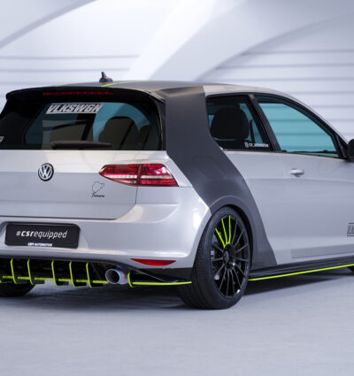 Diffuseur / Ajout de parechoc arrière pour VW Golf 7 (Typ AU) GTI (08/2012-02/2017) - Fabriqué en ABS 10mm (à peindre ou polir)