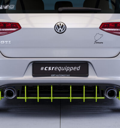 Diffuseur / Ajout de parechoc arrière pour VW Golf 7 (Typ AU) GTI (08/2012-02/2017) - Fabriqué en ABS 10mm (à peindre ou polir)