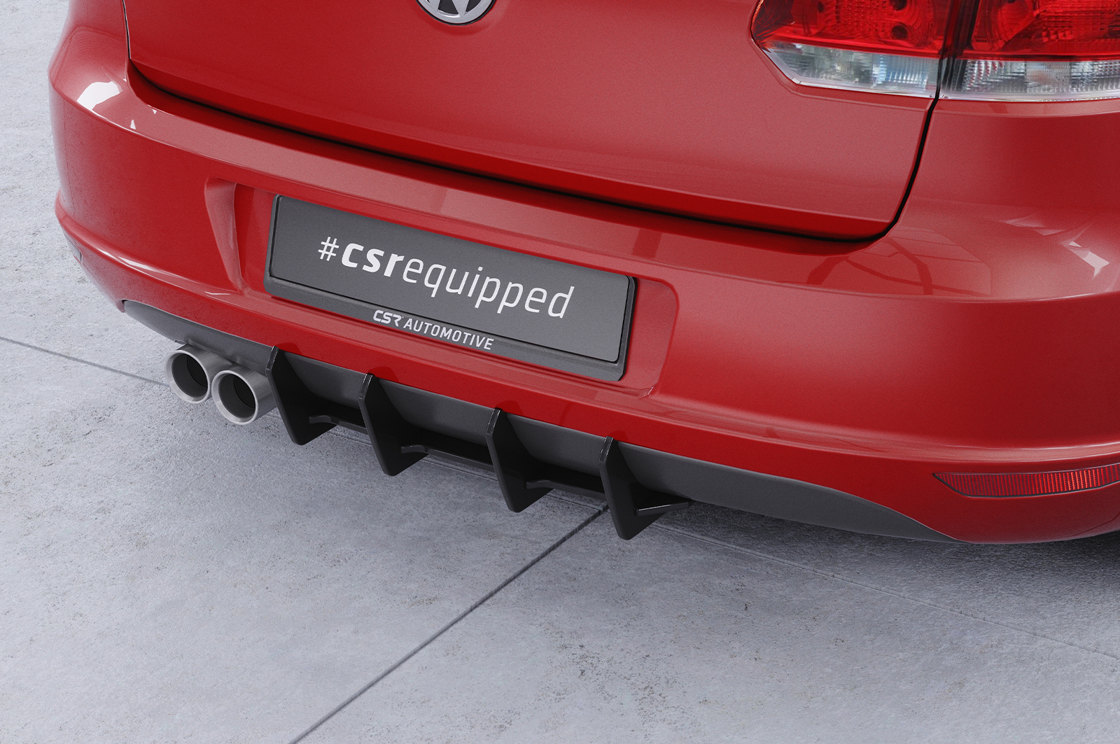 Diffuseur / Ajout de parechoc arrière pour VW Golf 6 (Typ 1K) finition de base (2008-2012) - Fabriqué en ABS 10mm (à peindre ou polir)