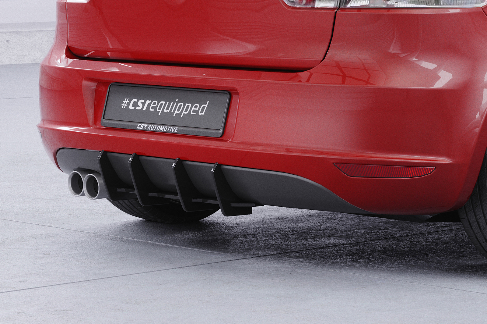 Diffuseur / Ajout de parechoc arrière pour VW Golf 6 (Typ 1K) finition de base (2008-2012) - Fabriqué en ABS 10mm (à peindre ou polir)