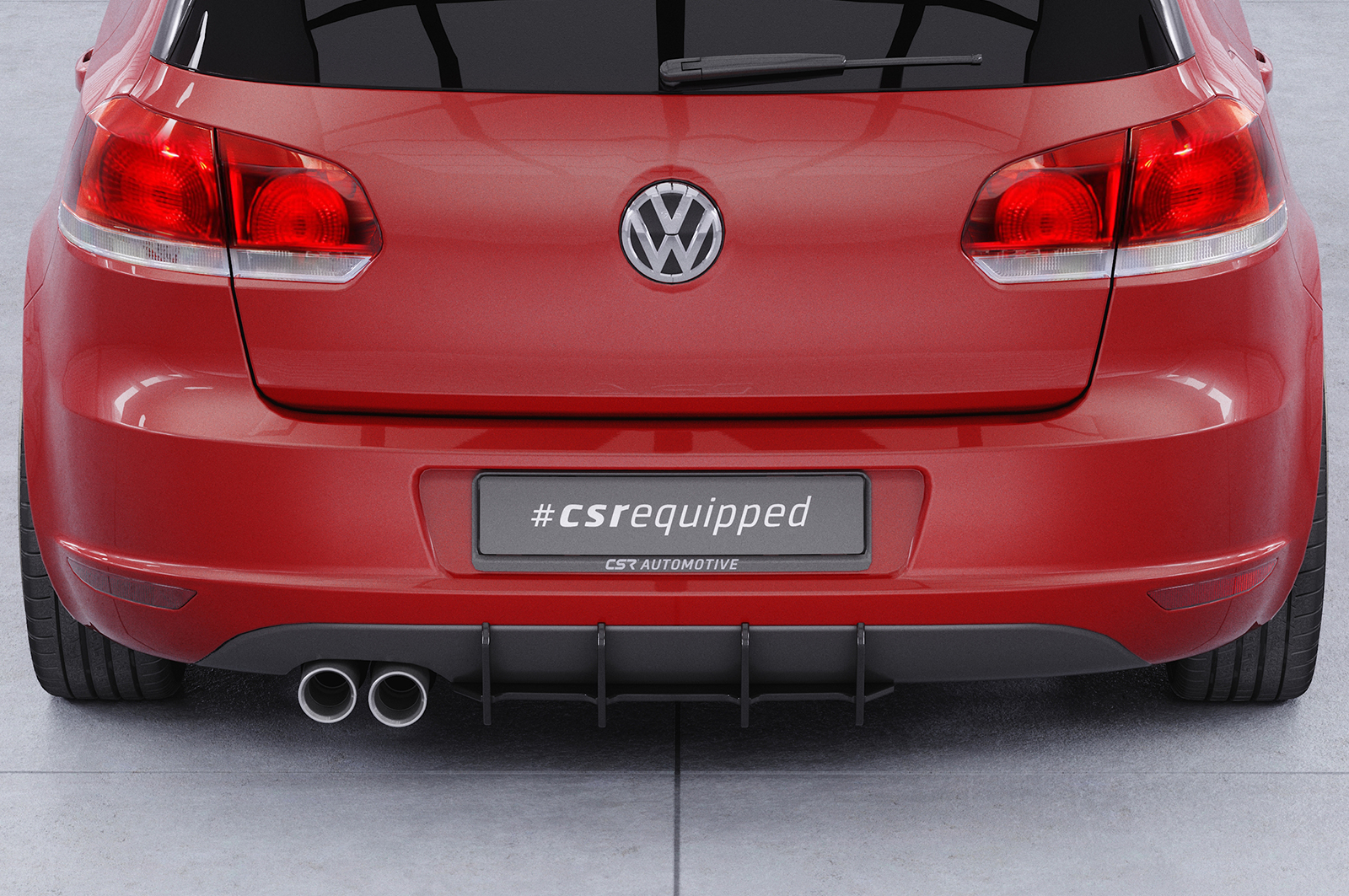 Diffuseur / Ajout de parechoc arrière pour VW Golf 6 (Typ 1K) finition de base (2008-2012) - Fabriqué en ABS 10mm (à peindre ou polir)