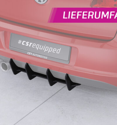Diffuseur / Ajout de parechoc arrière pour VW Golf 6 (Typ 1K) finition de base (2008-2012) - Fabriqué en ABS 10mm (à peindre ou polir)