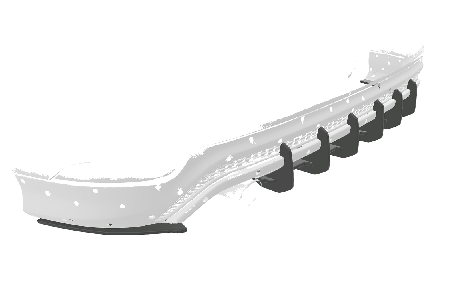 Diffuseur / Ajout de parechoc arrière pour Ford Focus MK3 ST-Line (facelift) (2014-2018) - Fabriqué en ABS 10mm (à peindre ou polir)