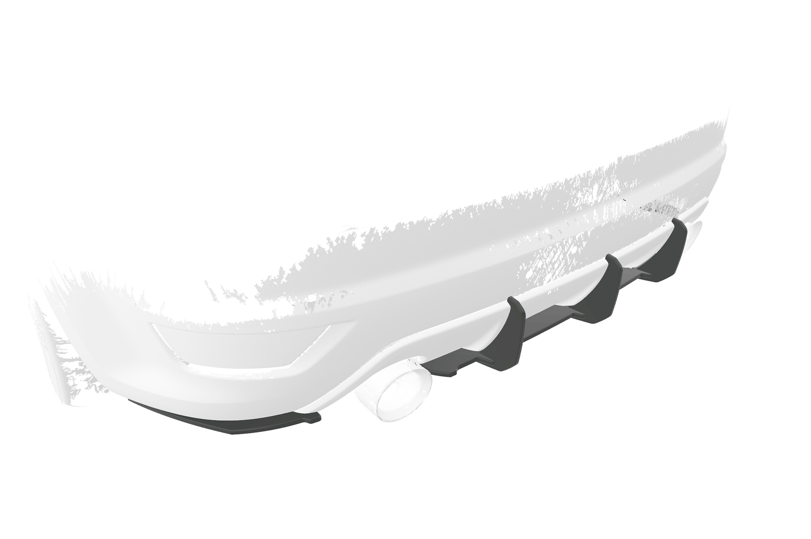 Diffuseur / Ajout de parechoc arrière pour Ford Focus MK2 ST (facelift) (2008-2011) - Fabriqué en ABS 10mm (à peindre ou polir)