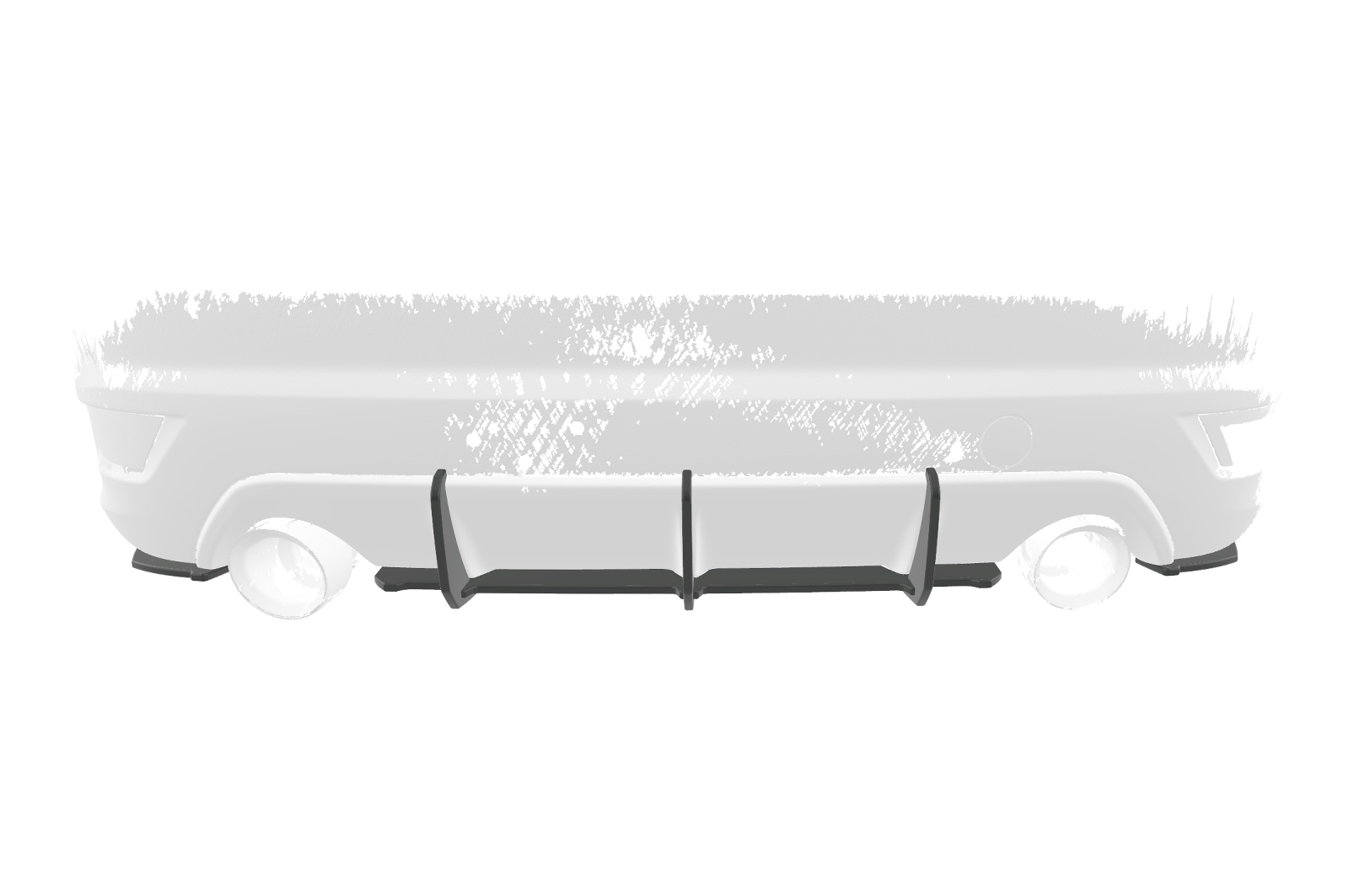 Diffuseur / Ajout de parechoc arrière pour Ford Focus MK2 ST (facelift) (2008-2011) - Fabriqué en ABS 10mm (à peindre ou polir)