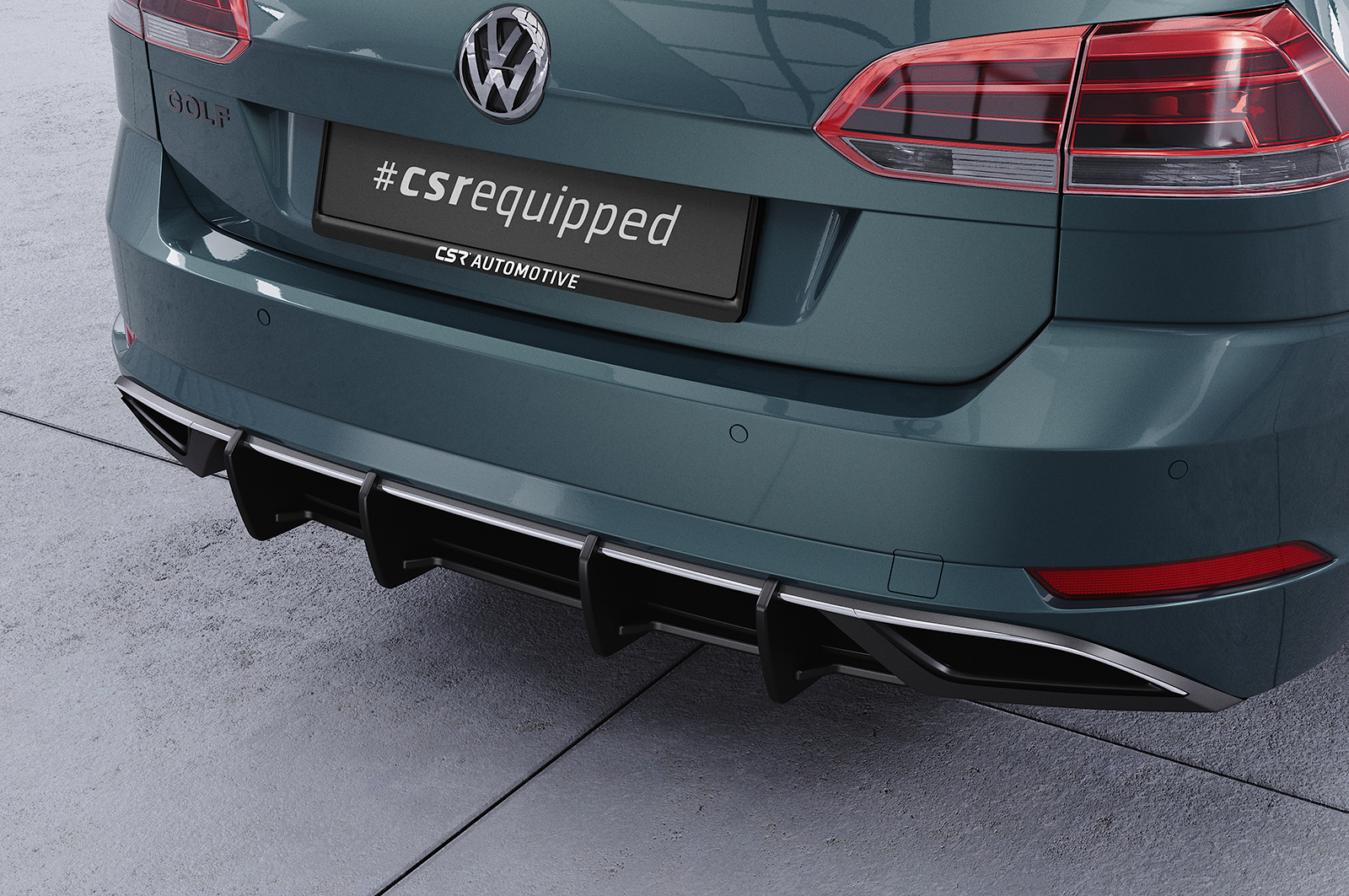 Diffuseur / Ajout de parechoc arrière pour VW Golf 7 (Typ AU) break finition de base (facelift) (2017-2020) - Fabriqué en ABS 10mm (à peindre ou polir)