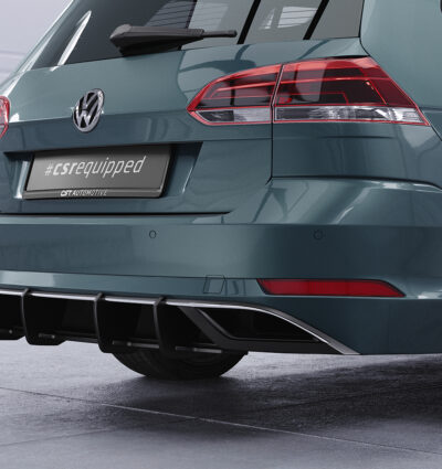 Diffuseur / Ajout de parechoc arrière pour VW Golf 7 (Typ AU) break finition de base (facelift) (2017-2020) - Fabriqué en ABS 10mm (à peindre ou polir)